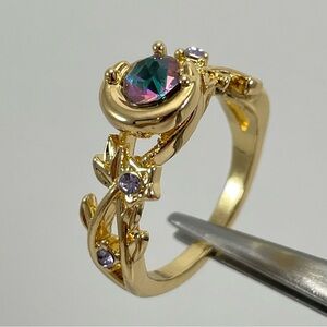 Ring Boho Celestial Rhinestone Cute Gold Tone Plated Classic Timeless Beautiful